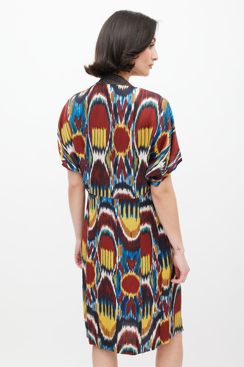 Dries Van Noten SS 2010 Multicolour Silk Printed Dress
