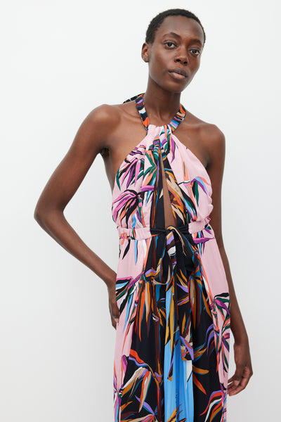 emilio pucci halter dress Emilio Pucci // Pink & Multicolour Silk Printed Halter Dress – VSP  Consignment
