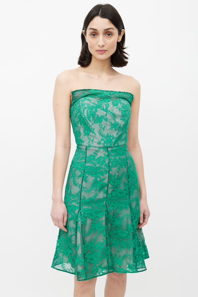 free people sage green dress Erdem // Green Lace Mesh Strapless Dress – VSP Consignment