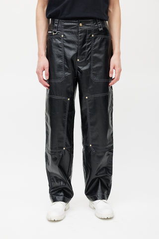 EYTYS ヴィーガンレザーカーゴパンツ28✖️30 Eytys // Black Vegan Patent Leather Trouser – VSP Consignment