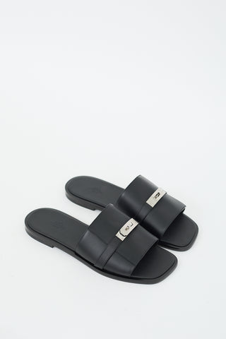Hermes Men’s Gabriel Black Sandal Size 46 Size 12 / 12.5 Hermès // Black Leather Gabriel Sandal – VSP Consignment main image 2