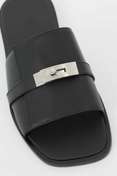 Hermès // Black Leather Gabriel Sandal – VSP Consignment