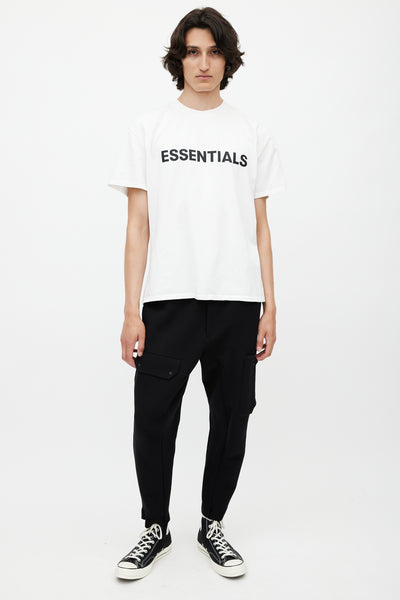 Fear of God // White & Black Essentials Logo T-Shirt – VSP Consignment