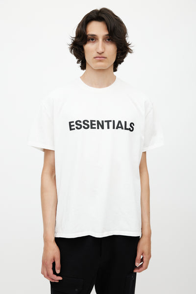 Fear of God // White & Black Essentials Logo T-Shirt – VSP