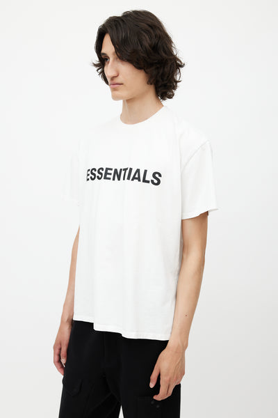 Fear of God // White & Black Essentials Logo T-Shirt – VSP Consignment