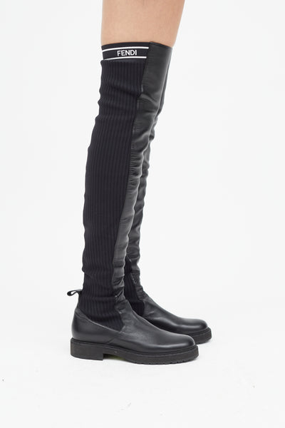 Fendi black clearance and white boots