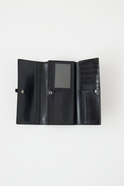 Black Zucca Buckle Flap Wallet