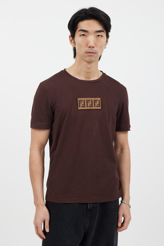 Fendi Brown Monogram Logo T-Shirt