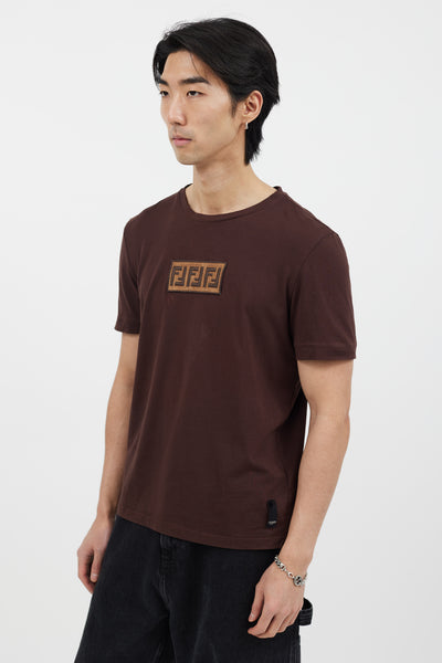 Fendi // Brown Monogram Logo T-Shirt – VSP Consignment