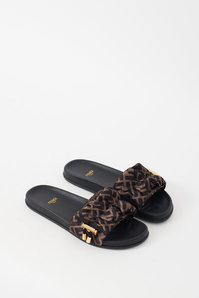 Slides Fendi And Gucci Fendi // Brown Black FF Toggle Slide – VSP