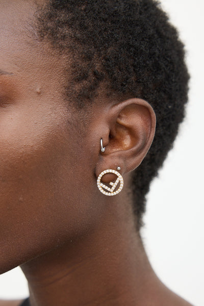 Fendi // Gold F Is Fendi Crystal Earrings – VSP Consignment