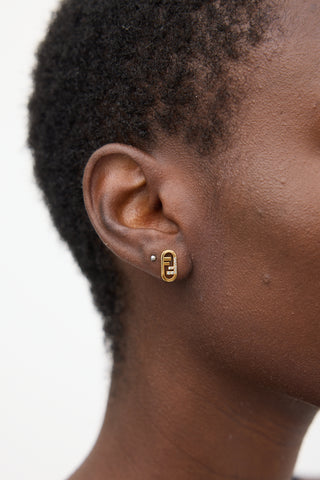Fendi // Gold O'Lock Singular Crystal Earring – VSP Consignment