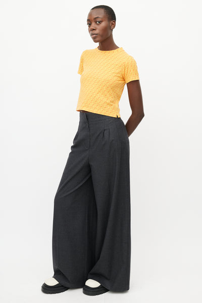 Fendi // Grey Wool Wide Leg Trouser – VSP Consignment