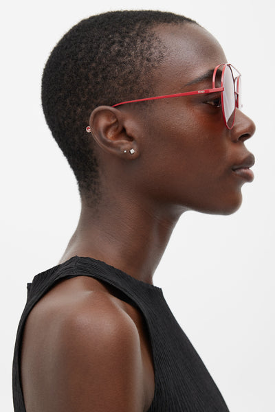 Fendi // Red Runaway FF0285/S Oversized Round Sunglasses – VSP