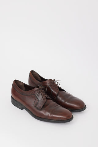 Ferragamo Brown Leather Pointed Toe Derby