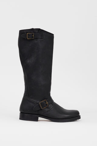 Frye // Black Leather Veronica Slouch Boot – VSP Consignment