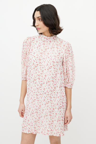 Ganni pink hotsell floral dress