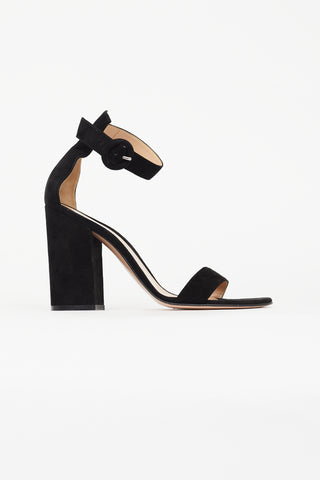 Gianvito Rossi Black Versilia 100 Suede Sandal VSP Consignment