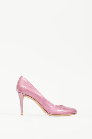 Giuseppe Zanotti Pink Patent Leather Glitter Heel