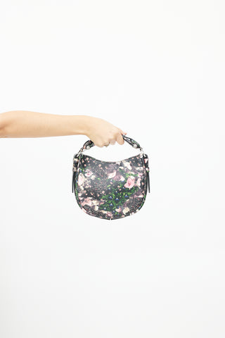 Givenchy 2003 Black & Multi Floral Camouflage Crossbody Bag