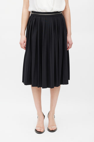 Givenchy Black Pleated Zip Skirt