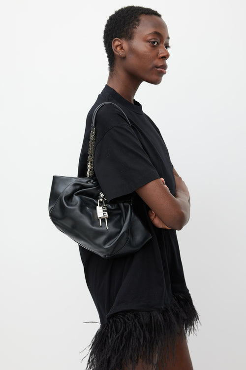 Givenchy Black & Silver Small Kenny Lock Bag