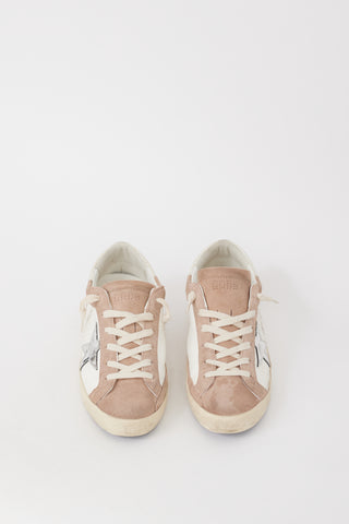 Golden Goose White Leather & Brown Suede Superstar Sneaker