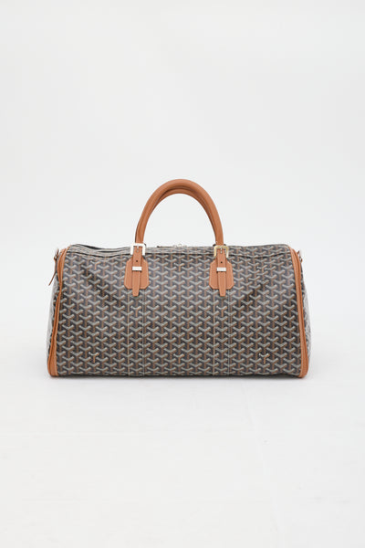 Goyard // Black Brown Goyardine Croisiere Boston 50 Duffle Bag