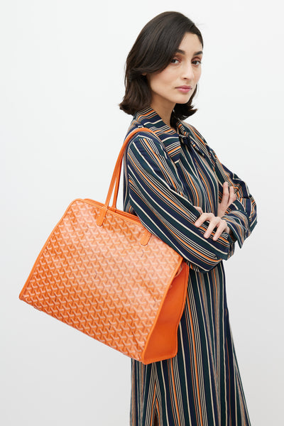 Goyard // Orange Canvas Leather Monogram Hardy PM Bag – VSP