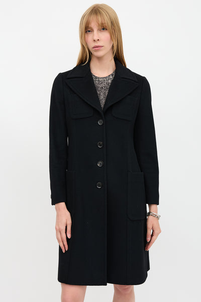 varet street back tuck coat ブラック TEXTURED WOOL BLEND COAT - Black | ZARA Canada