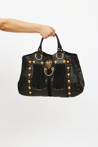 Gucci Black Leather Babouska Fringe Bag
