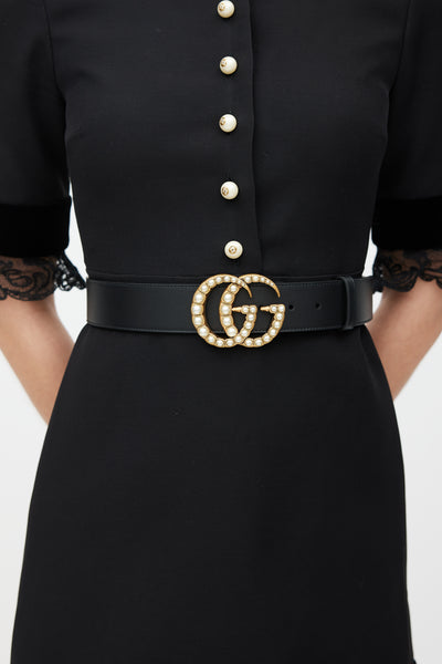 Gucci-Black-Gold-Pearl-GG-Logo  display picture 2