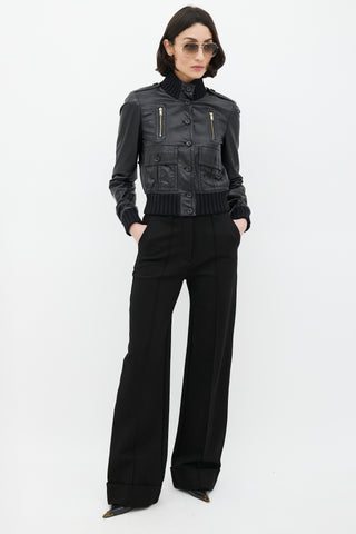 Gucci Black Leather Madonna Jacket