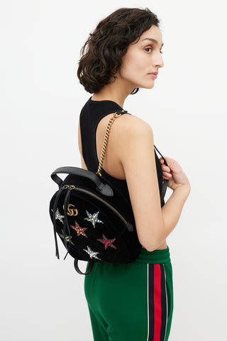 Gucci Black & Multi Star Gem GG Dome Backpack