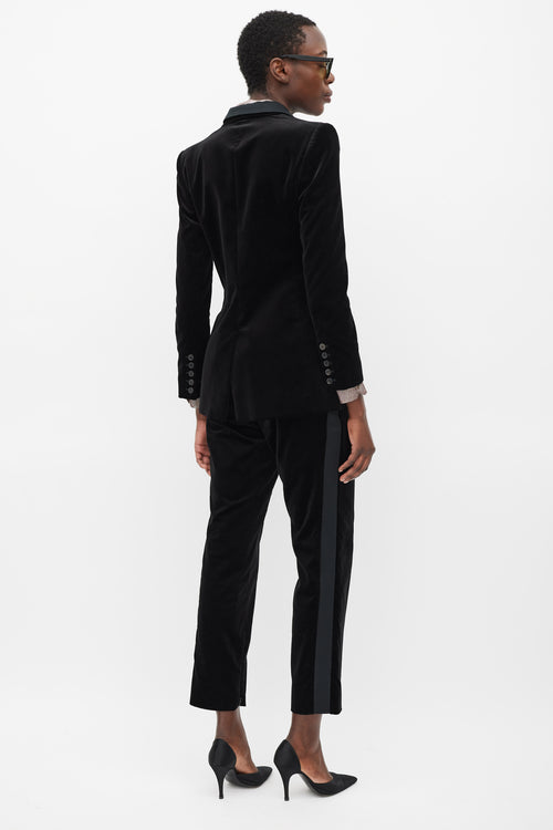 Gucci Black Velvet & Satin Suit