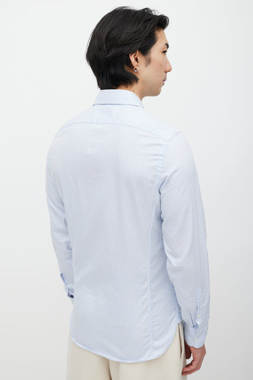 Gucci Blue & White Striped Shirt