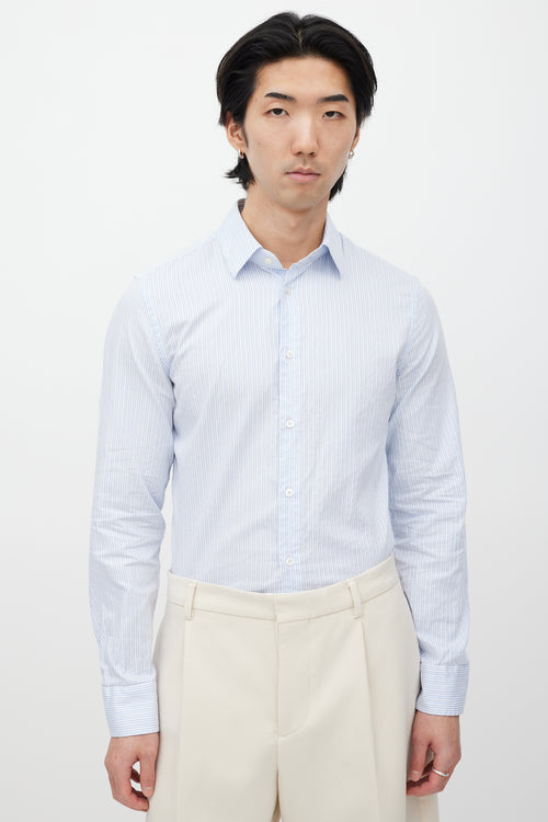 Gucci Blue & White Striped Shirt