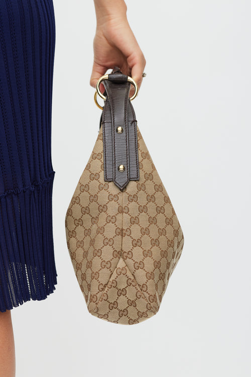 Gucci Brown & Gold Monogram Shoulder Bag