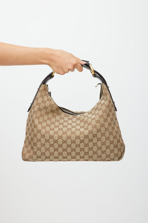 Gucci Brown & Gold Monogram Shoulder Bag
