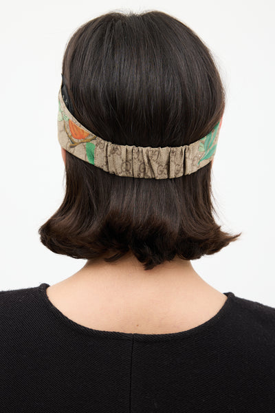 Gucci GG Blooms Monogram Twist Headband Gucci Multicolor Monogram and Floral Print Silk Twisted  main image 2