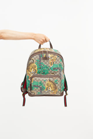 Gucci Brown & Multicolour Bengal Monogram Backpack