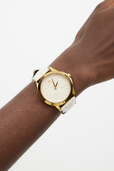 Gucci // Cream Leather G-Timeless 38 Watch – VSP Consignment