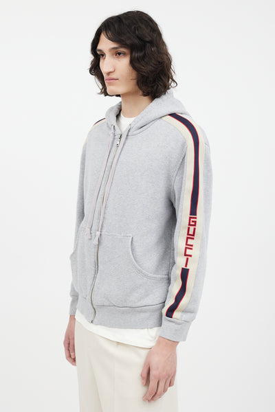 Gucci grey zip 2025 up hoodie