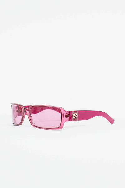 GUCCI Sunglasses Pink Clear Frame GGLogo 【公式通販】