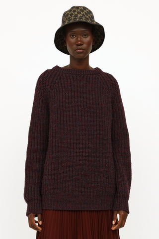 Gucci Burgundy Wool & Cashmere Knit Sweater