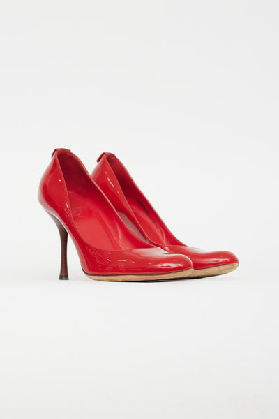 Gucci // Red Patent Leather Round Toe Pump – VSP Consignment