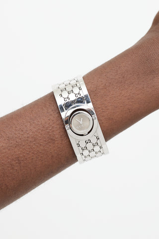 Gucci Silver Stainless Steel Twirl Monogram Watch