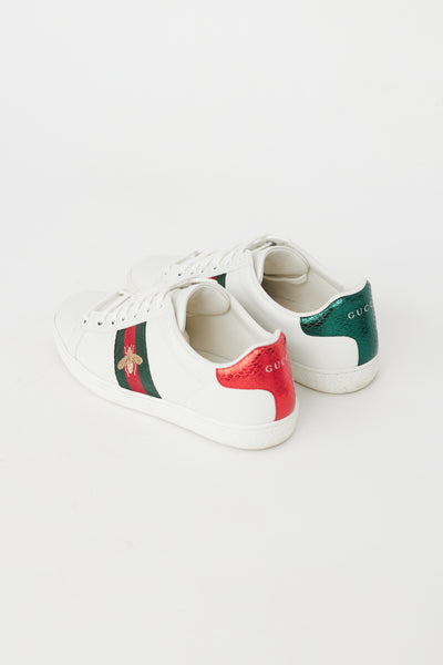 Gucci // White Multi Leather Ace Bee Sneaker – VSP Consignment