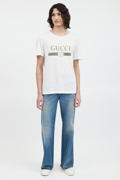 Gucci // White Vintage GG Logo T-Shirt – VSP Consignment