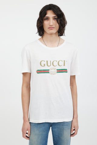Gucci // White Vintage GG Logo T-Shirt – VSP Consignment